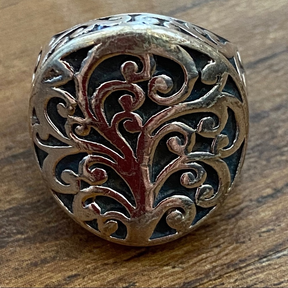Silver tree ring size 6